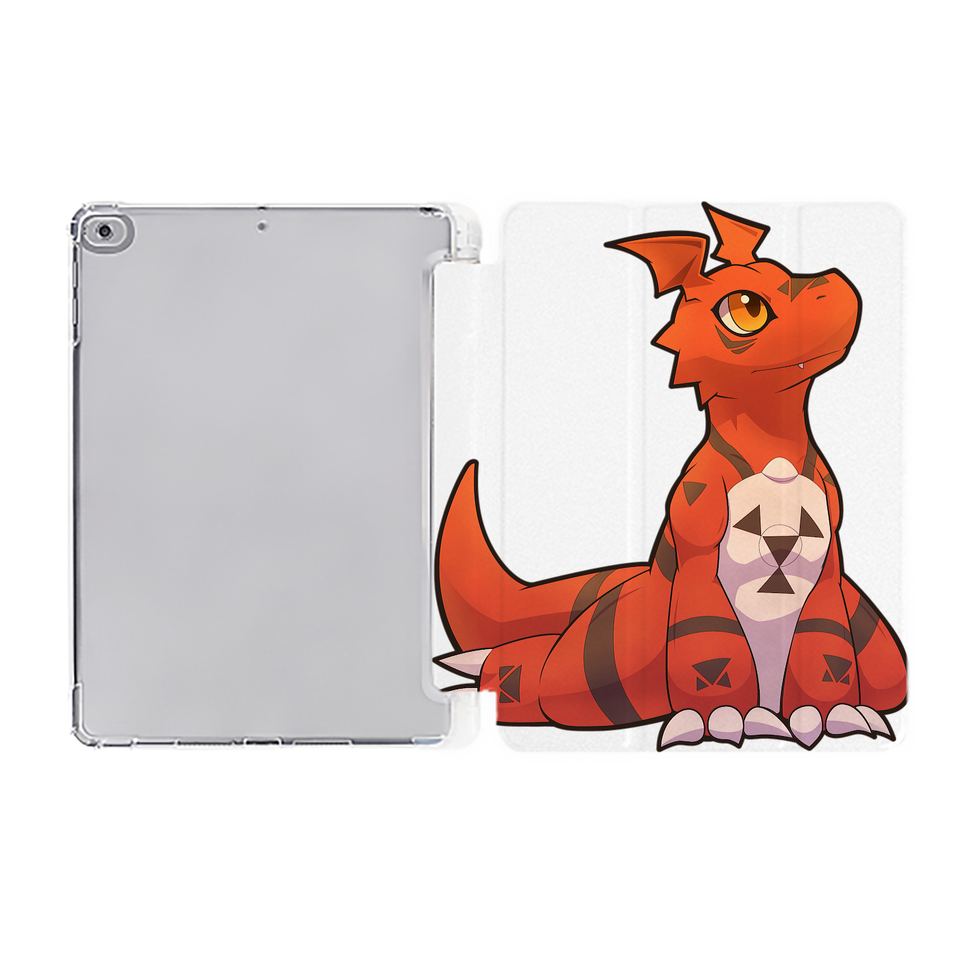 （画像用） Digimon デジタルモンスター/デジモン IPad ケース ペン収納付き 三つ折りスタンド PUレザー×シリコン 対応機種9.5/10.5/10.9インチ